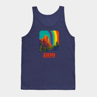 Gay Zion National Park Rainbow Hiking Tee - Unisex Zion Utah Shirt - LGBTQ+ Pride Camping Tee Tank Top